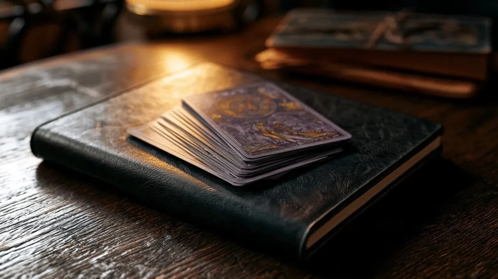 Cartes rangées et carnet fermé après une guidance amoureuse relue avec recul